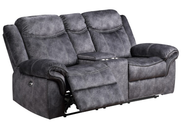 U2200 DOMINO GRANITE POWER RECLINING SOFA/POWER CONSOLE RECLINING LOVESEAT WITH POWER SWITCH - Image 6