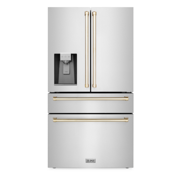 ZLINE 36 in. Autograph Edition 21.6 cu. ft Freestanding French Door Refrigerator with Water Dispenser in Stainless Steel with Matte Black Accents (RFMZ-W-36-MB) - Image 20