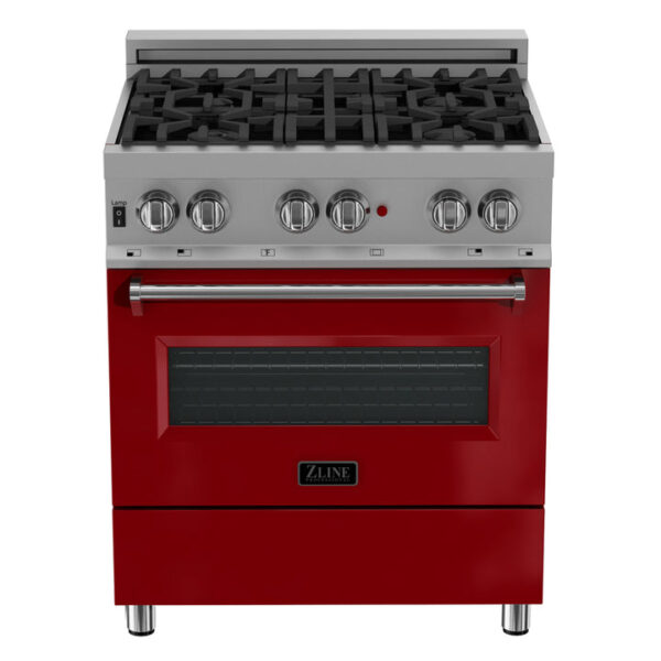 ZLINE 36 in. Professional Dual Fuel Range in Fingerprint Resistant Stainless Steel with Red Gloss Door (RAS-RG-36) - Image 10
