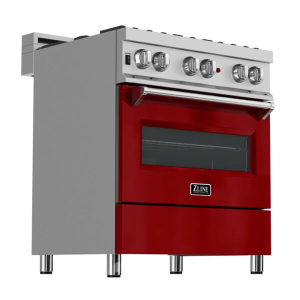 ZLINE 36 in. Professional Dual Fuel Range in Fingerprint Resistant Stainless Steel with Red Gloss Door (RAS-RG-36) - Image 8