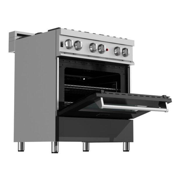 ZLINE 30 in. 4.0 cu. ft. Dual Fuel Range with Gas Stove and Electric Oven in All Fingerprint Resistant Stainless Steel with Black Matte Door (RAS-BLM-30) - Image 17