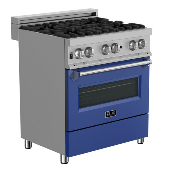 ZLINE 30 in. 4.0 cu. ft. Dual Fuel Range with Gas Stove and Electric Oven in All Fingerprint Resistant Stainless Steel with White Matte Door (RAS-WM-30) - Image 13