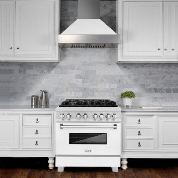 ZLINE 36 in. Professional Dual Fuel Range in Fingerprint Resistant Stainless Steel with White Matte Door (RAS-WM-36) - Image 11