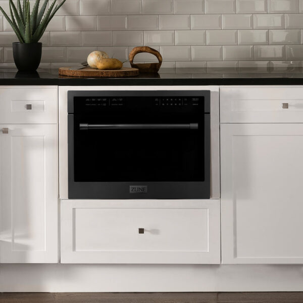 ZLINE 24 in. Black Stainless Steel Built-in Convection Microwave Oven with Speed and Sensor Cooking (MWO-24-BS) - Image 4