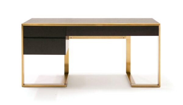 Modrest - Modern Fauna Wenge and Brass Desk - Image 3