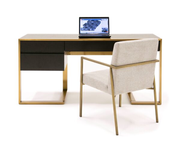 Modrest - Modern Fauna Wenge and Brass Desk - Image 2