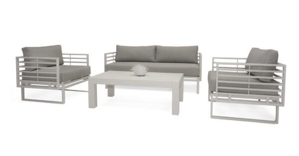 Renava Wharf - Outdoor Light Grey and White Sofa Set - Image 3
