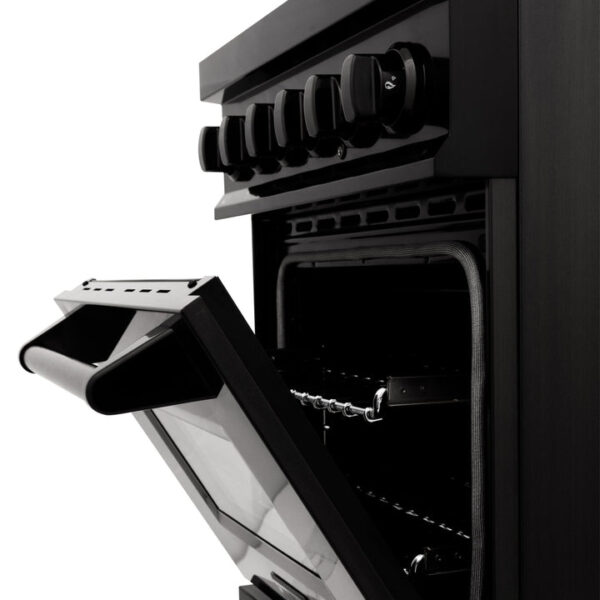 ZLINE 24 in. Professional Dual Fuel Range in Black Stainless Steel with Brass Burners (RAB-BR-24) - Image 7