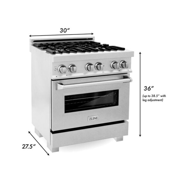 ZLINE 30 in. 4.0 cu. ft. Dual Fuel Range with Gas Stove and Electric Oven in All Fingerprint Resistant Stainless Steel (RAS-SN-30) - Image 6