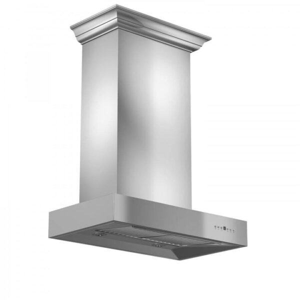 ZLINE 30 in. Professional Wall Mount Range Hood In Stainless Steel With Crown Molding (KECOMCRN-30) - Image 3