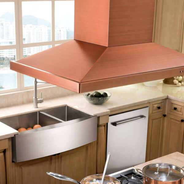 ZLINE 36 in. Designer Series Copper Island Mount Range Hood (8KL3iC-36) - Image 11