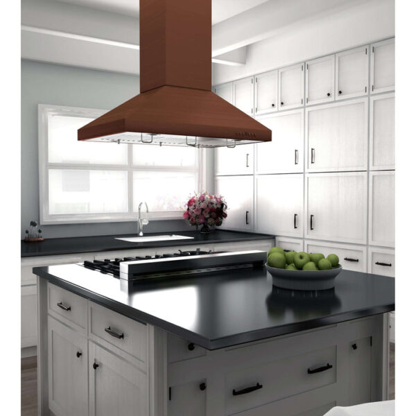 ZLINE 36 in. Designer Series Copper Island Mount Range Hood (8KL3iC-36) - Image 4