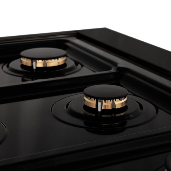 ZLINE 36 in. Porcelain Gas Stovetop in Black Stainless with 6 Gas Brass Burners (RTB-BR-36) - Image 9