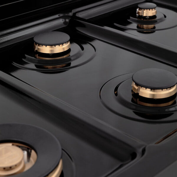 ZLINE 36 in. Porcelain Gas Stovetop in Black Stainless with 6 Gas Brass Burners (RTB-BR-36) - Image 13