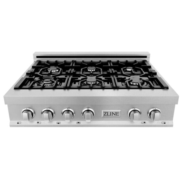 ZLINE 36 in. Porcelain Rangetop in DuraSnow Stainless Steel with 6 Gas Burners (RTS-36) - Image 11