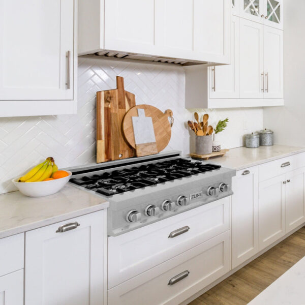 ZLINE 36 in. Porcelain Rangetop in DuraSnow Stainless Steel with 6 Gas Burners (RTS-36) - Image 12
