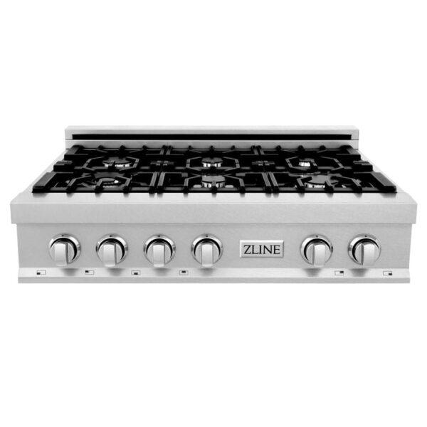 ZLINE 36 in. Porcelain Rangetop in DuraSnow Stainless Steel with 6 Gas Burners (RTS-36) - Image 13