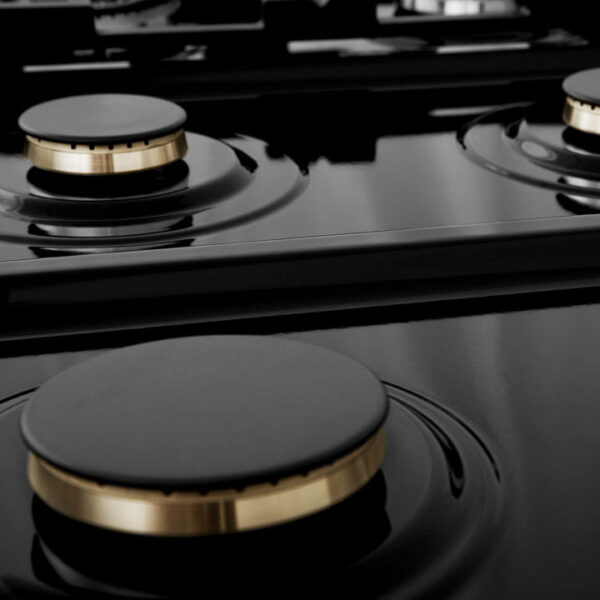 ZLINE Autograph Edition 36 in. Porcelain Rangetop with 6 Gas Burners in Stainless Steel with Polished Gold Accents (RTZ-36-G) - Image 6