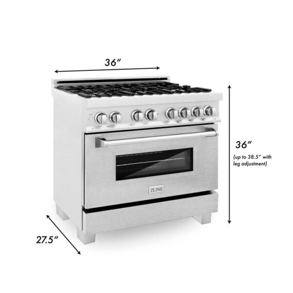 ZLINE 36 in. Professional Dual Fuel Range in Fingerprint Resistant Stainless Steel (RAS-SN-36) - Image 2