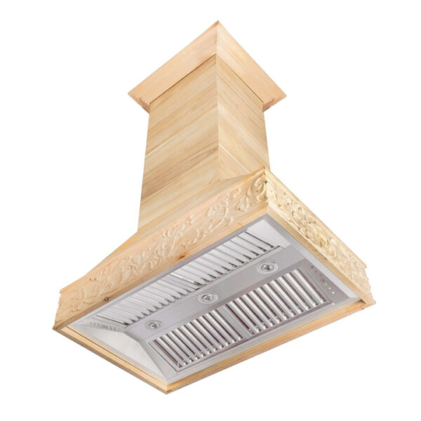 ZLINE 36 in. Unfinished Wooden Island Mount Range Hood (9373UF-36) - Image 9