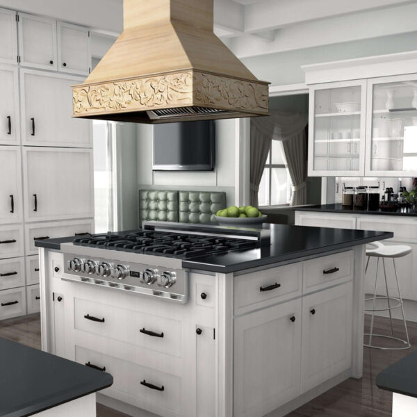 ZLINE 36 in. Unfinished Wooden Island Mount Range Hood (9373UF-36) - Image 6