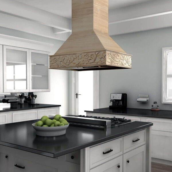 ZLINE 36 in. Unfinished Wooden Island Mount Range Hood (9373UF-36) - Image 3