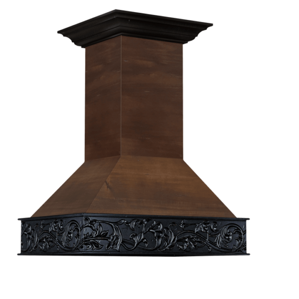 ZLINE 36 in. Wooden Island Mount Range Hood in Antigua and Walnut (9373AR-36) - Image 11