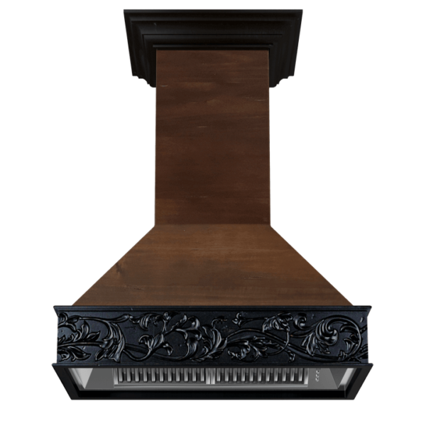ZLINE 36 in. Wooden Island Mount Range Hood in Antigua and Walnut (9373AR-36) - Image 8