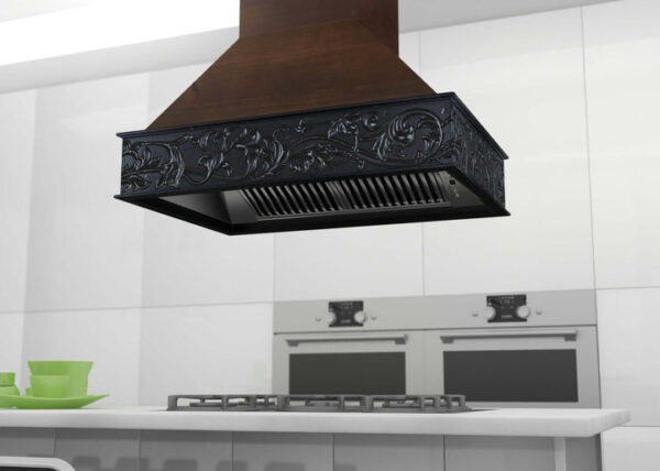ZLINE 36 in. Wooden Island Mount Range Hood in Antigua and Walnut (9373AR-36) - Image 6