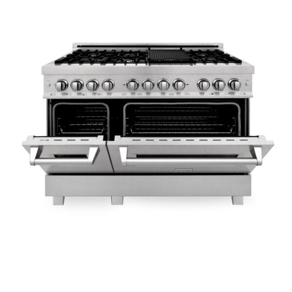ZLINE 48 in. Fingerprint Resistant Stainless Steel 6.0 cu.ft. 7 Gas Burner/Electric Oven Range (RAS-SN-48) - Image 20