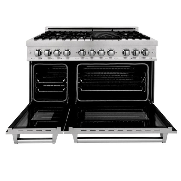 ZLINE 48 in. Fingerprint Resistant Stainless Steel 6.0 cu.ft. 7 Gas Burner/Electric Oven Range (RAS-SN-48) - Image 18