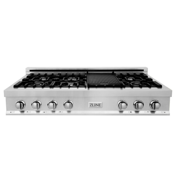 ZLINE 48 in. Porcelain Gas Stovetop with 7 Gas Burners and Griddle (RT48) - Image 12