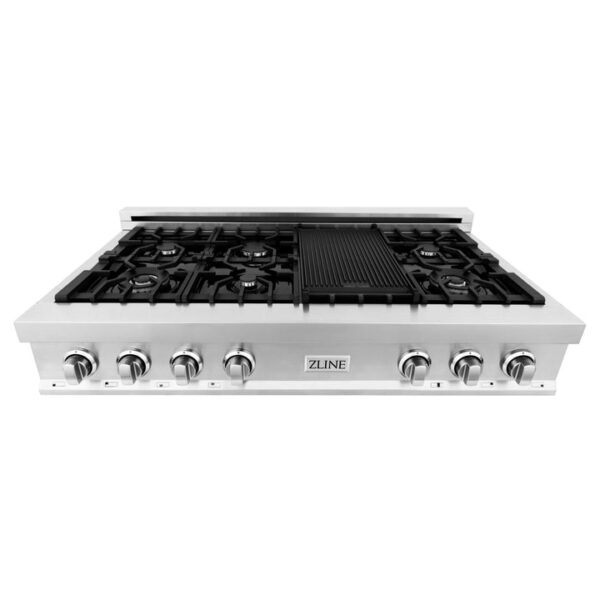 ZLINE 48 in. Porcelain Gas Stovetop with 7 Gas Burners and Griddle (RT48) - Image 11