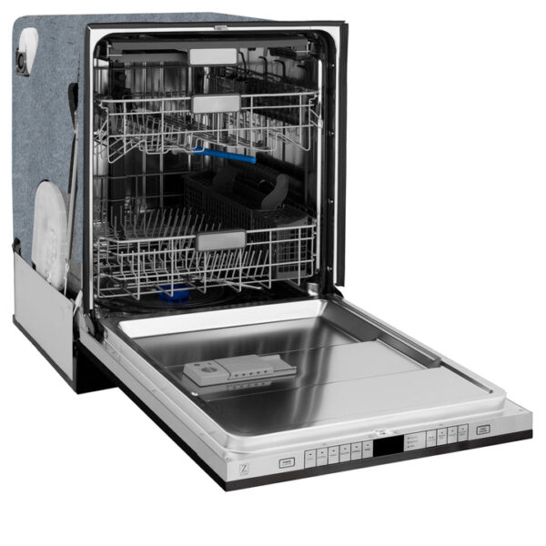 ZLINE 24 in. Panel-Included Monument Series 3rd Rack Top Touch Control Dishwasher with Black Matte Door, 45dBa (DWMT-BLM-24) - Image 8