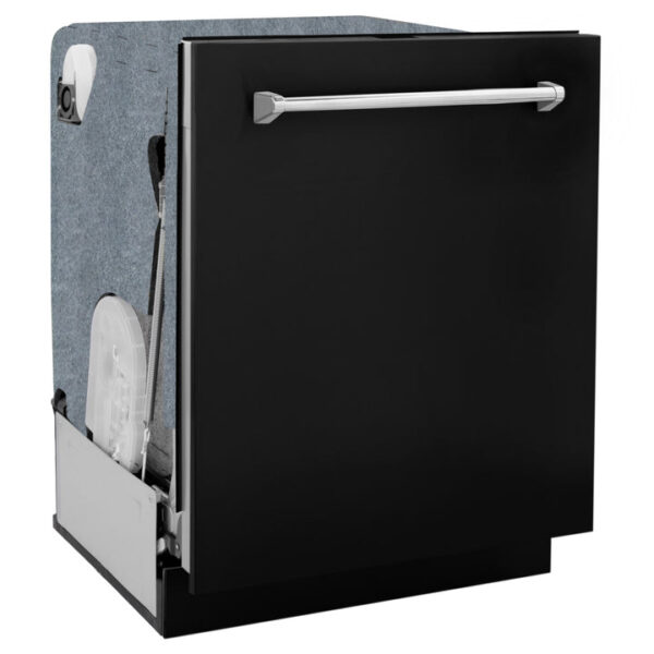 ZLINE 24 in. Panel-Included Monument Series 3rd Rack Top Touch Control Dishwasher with Black Matte Door, 45dBa (DWMT-BLM-24) - Image 7
