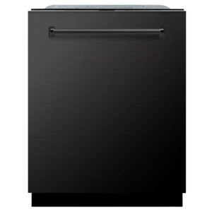 ZLINE 24 in. Panel-Included Monument Series 3rd Rack Top Touch Control Dishwasher with Black Stainless Steel Panel and Stainless Steel Tub, 45dBa (DWMT-BS-24)