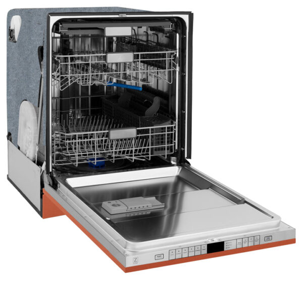ZLINE 24 in. Panel-Included Monument Series 3rd Rack Top Touch Control Dishwasher with Copper Door, 45dBa (DWMT-C-24) - Image 5