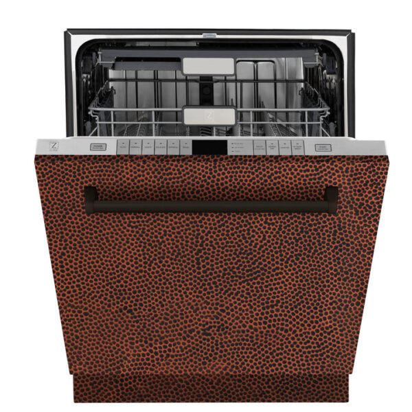 ZLINE 24 in. Panel-Included Monument Series 3rd Rack Top Touch Control Dishwasher with Hand Hammered Copper Door, 45dBa (DWMT-HH-24) - Image 15
