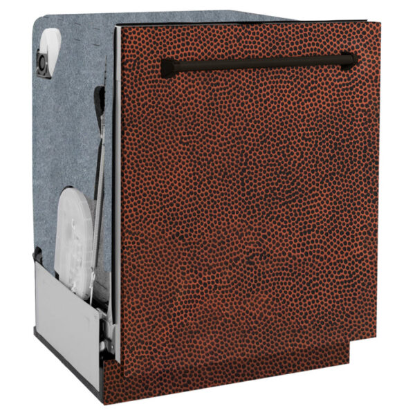 ZLINE 24 in. Panel-Included Monument Series 3rd Rack Top Touch Control Dishwasher with Hand Hammered Copper Door, 45dBa (DWMT-HH-24) - Image 13