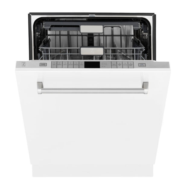 ZLINE 24 in. Panel-Included Monument Series 3rd Rack Top Touch Control Dishwasher with White Matte Panel, 45dBa (DWMT-WM-24) - Image 8