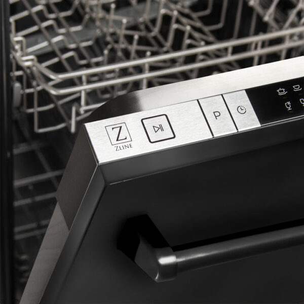 ZLINE 18 in. Compact Top Control Dishwasher with Black Stainless Steel Panel and Traditional Handle, 52dBa (DW-BS-18) - Image 6