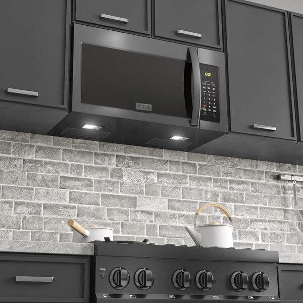 ZLINE Black Stainless Steel Over the Range Convection Microwave Oven with Modern Handle (MWO-OTR-BS) - Image 22