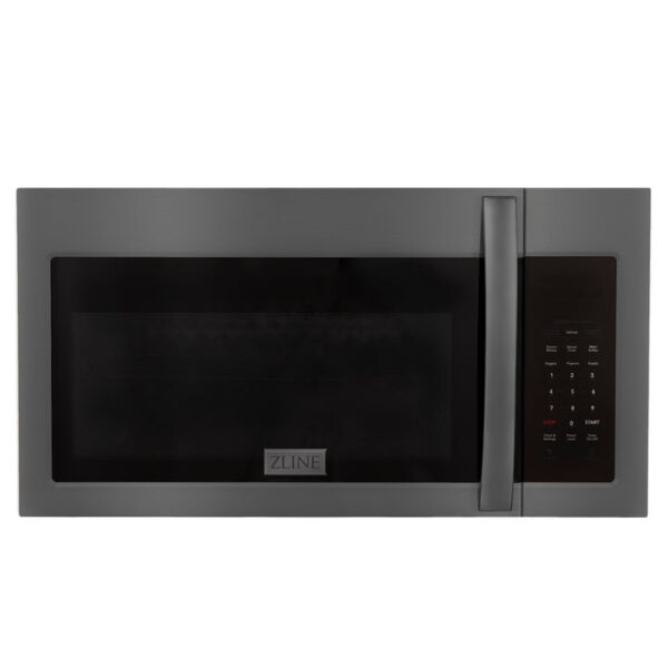 ZLINE Black Stainless Steel Over the Range Convection Microwave Oven with Modern Handle (MWO-OTR-BS)
