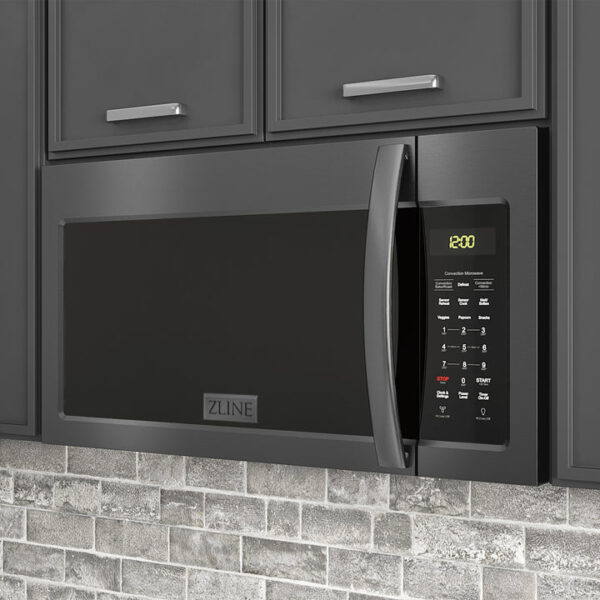 ZLINE 30 in. Recirculating Over the Range Convection Microwave Oven with Traditional Handle and Charcoal Filters in Black Stainless Steel (MWO-OTRCFH-30-BS) - Image 6