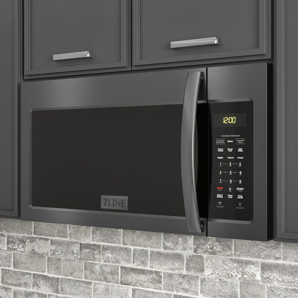 ZLINE Black Stainless Steel Over the Range Convection Microwave Oven with Modern Handle (MWO-OTR-BS) - Image 12