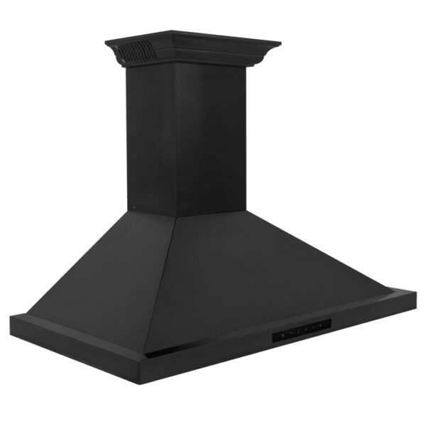 ZLINE Ducted Vent Wall Mount Range Hood in Black Stainless Steel with Built-in ZLINE CrownSound Bluetooth Speakers (BSKBNCRN-BT) - Image 8