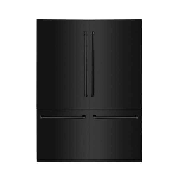 ZLINE 60 in. 32.2 cu. ft. Built-In 4-Door French Door Refrigerator with Internal Water and Ice Dispenser in Black Stainless Steel (RBIV-BS-60)
