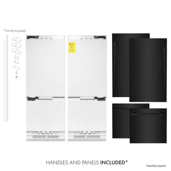ZLINE 60 in. 32.2 cu. ft. Built-In 4-Door French Door Refrigerator with Internal Water and Ice Dispenser in Black Stainless Steel (RBIV-BS-60) - Image 12