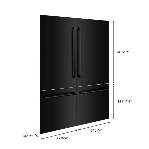 Panels & Handles Only- ZLINE 60 in. Refrigerator Panels in Black Stainless Steel for a 60 in. Built-in Refrigerator (RPBIV-BS-60) - Image 5