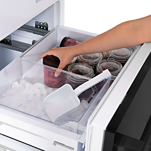 ZLINE 30 in. 16.1 cu. ft. Built-In 2-Door Bottom Freezer Refrigerator with Internal Water and Ice Dispenser in Black Stainless Steel (RBIV-BS-30) - Image 8